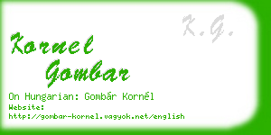 kornel gombar business card